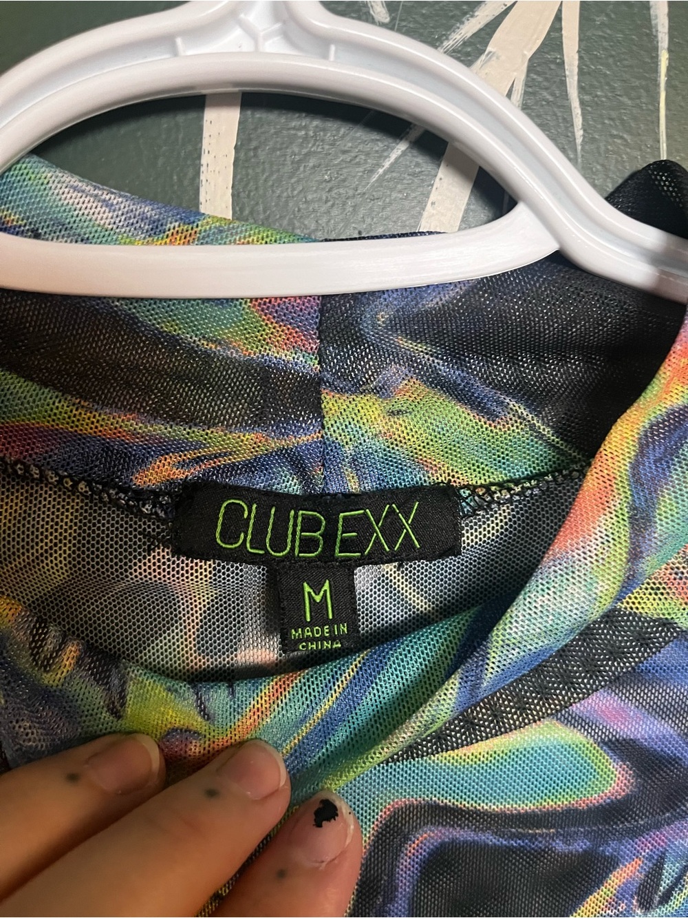 ๐๐ Club Exx - Long Sleeve Psychedelic Swirl Top ๐๐ - Picture 3 of 4